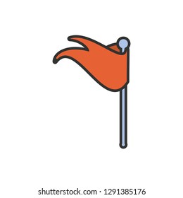 flag marker in stick isolated icon