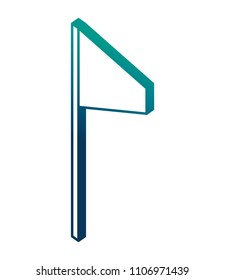 flag marker in stick isometric icon