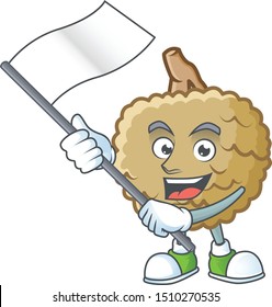 With flag marolo fruit cartoon character mascot style.