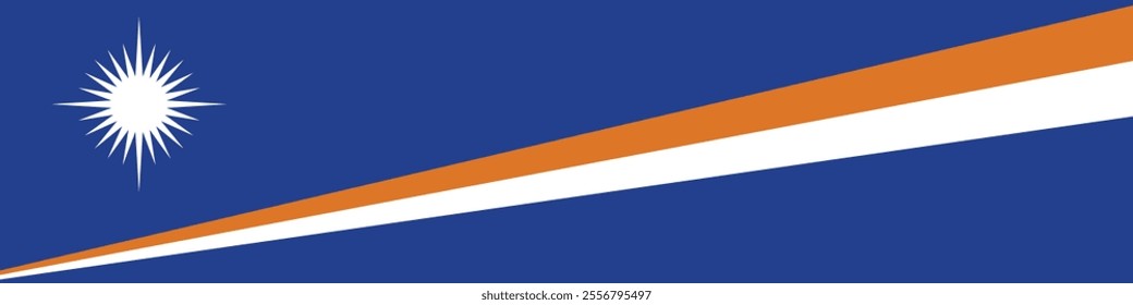 Flag of Marshall Islands. Marshall Islands banner flag. Marshall Islands flag long banner digital vector illustration.