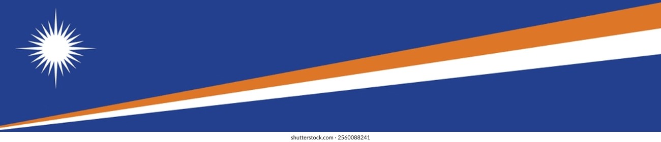 Flag of Marshall Islands. Marshall Islands banner flag. Marshall Islands flag long banner digital vector illustration.