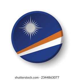 Bandera de las Islas Marshall. Icono de indicador de botón. Color estándar. Indicador de icono de círculo. 3 quinquies ilustración. Ilustración del equipo. Ilustración digital. Ilustración vectorial.