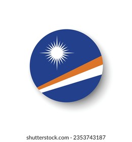 Flag of the Marshall Islands. Button flag icon. Standard color. Circle icon flag. 3d illustration. Computer illustration. Digital illustration. Vector illustration.