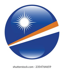 Bandera de las Islas Marshall. Icono de indicador de botón. Color estándar. Indicador de icono de círculo. 3 quinquies ilustración. Ilustración del equipo. Ilustración digital. Ilustración vectorial.