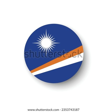 Flag of the Marshall Islands. Button flag icon. Standard color. Circle icon flag. 3d illustration. Computer illustration. Digital illustration. Vector illustration.