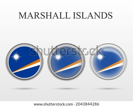 Flag of Marshall Islands in the form of a circle