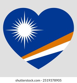 bandeira das Ilhas Marshall em forma de coração símbolo do amor