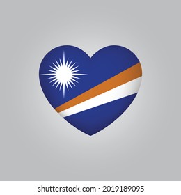 Bandera de las Islas Marshall en el corazón. Vector de bandera de las Islas Marshall. Amar el símbolo de las Islas Marshall