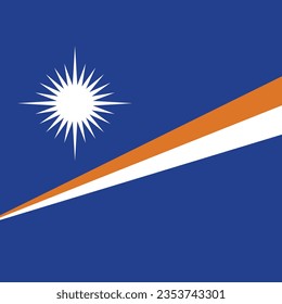 Bandera de las Islas Marshall. Icono de marca. Color estándar. Una bandera cuadrada. Ilustración del equipo. Ilustración digital. Ilustración vectorial.