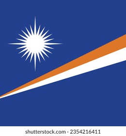 Flag of the Marshall Islands. Flag icon. Standard color. A square flag. Computer illustration. Digital illustration. Vector illustration.