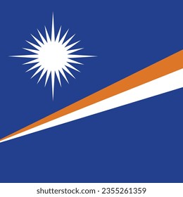 Flag of the Marshall Islands. Flag icon. Standard color. A square flag. Computer illustration. Digital illustration. Vector illustration.