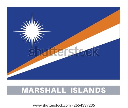 Flag of marshall islands. Flag icon. Standard colors. Standard size. Rectangular flag.