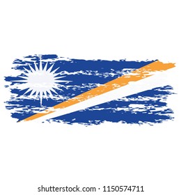 Flag of Marshall Islands the illustration vector on a white background, brush stroke Design Elements