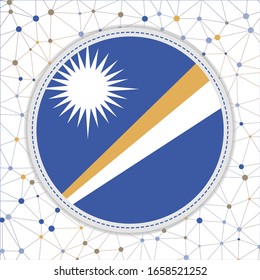 Flagge der Marshallinseln mit Netzhintergrund. Marshallinseln unterzeichnen. Fesselnde Vektorillustration-Illustration.