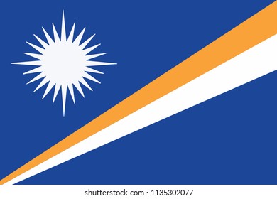 Flag of Marshall Islands. Flag of  Oceania. vector illustration.