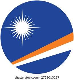 Flag of Marshall Islands | Marshall Islands round flag logo icon