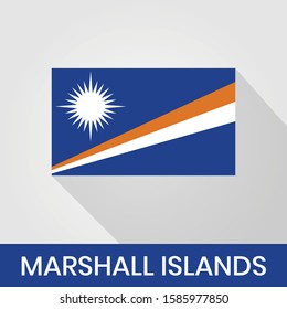 Flag of The Marshall Islands With Shadow