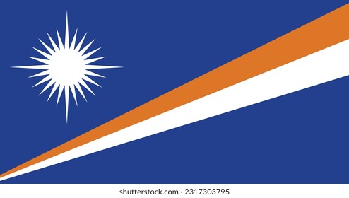 Flag of Marshall Islands - Vector illustration.