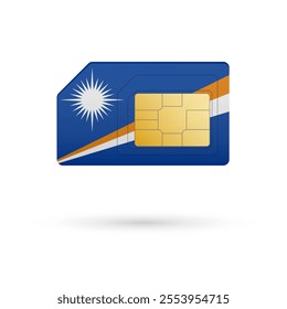 Flag of Marshall Islands. Vector illustration of SIM Card with flag on white background