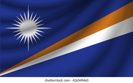 Flag of Marshall Islands, vector illustration