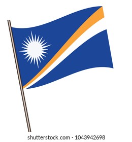 Flag of Marshall Islands , Marshall Islands flag waving isolated vector illustration