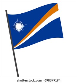 Flag of Marshall Islands , Marshall Islands flag waving isolated vector illustration