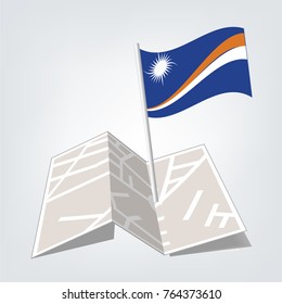 Flag of Marshall Islands , Marshall Islands flag waving isolated vector illustration and check in