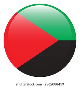 The flag of Martinique. Button flag icon. Standard color. Circle icon flag. 3d illustration. Computer illustration. Digital illustration. Vector illustration.