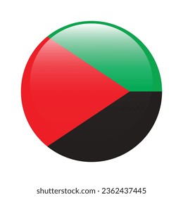 The flag of Martinique. Button flag icon. Standard color. Circle icon flag. 3d illustration. Computer illustration. Digital illustration. Vector illustration.