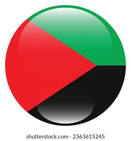 The flag of Martinique. Button flag icon. Standard color. Circle icon flag. 3d illustration. Computer illustration. Digital illustration. Vector illustration.