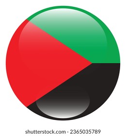 The flag of Martinique. Button flag icon. Standard color. Circle icon flag. 3d illustration. Computer illustration. Digital illustration. Vector illustration.