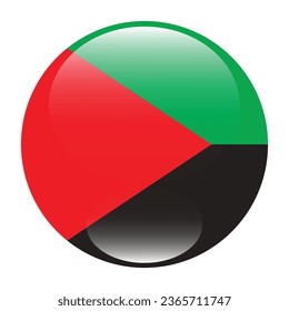 The flag of Martinique. Button flag icon. Standard color. Circle icon flag. 3d illustration. Computer illustration. Digital illustration. Vector illustration.