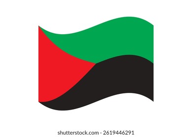 Flag of Martinique. Martinique wavy flag digital vector illustration. Fluttering flag.