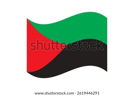 Flag of Martinique. Martinique wavy flag digital vector illustration. Fluttering flag.