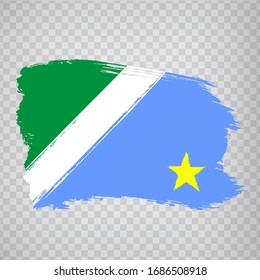 Bandera de Mato Grosso do Sul de pinceladas. República Federal de Brasil. Marca Mato Grosso do Sul de Brasil sobre fondo transparente para tu diseño de sitio web, logotipo, aplicación, UI. Brasil. EPS10.