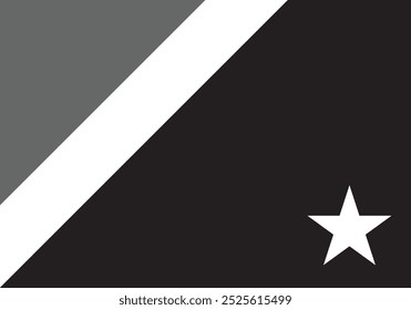 La bandera del estado de Mato Grosso do Sul en color blanco y negro. Ilustración vectorial