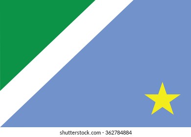 Flag of Mato Grosso do Sul states,federal district of Brazil. Vector illustration.