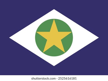 La bandera del estado de Mato Grosso. Ilustración vectorial