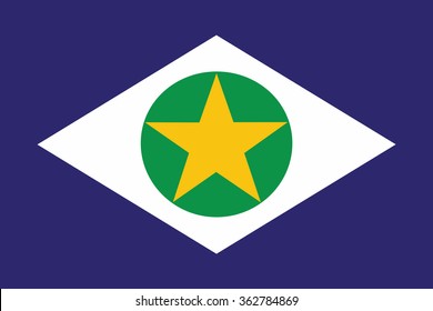 Flag of Mato Grosso states,federal district of Brazil. Vector illustration.