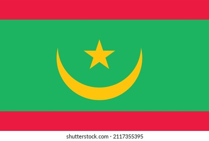 Flag, Mauritania, background, illustration, high resolution, vector, color, standard 5000px.