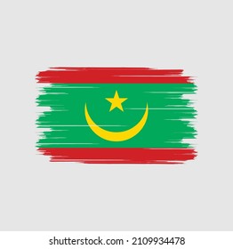 Bandera de Mauritania con estilo de pincel