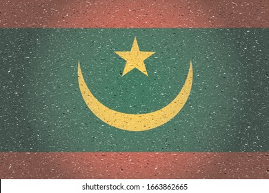 flag of mauritania in retro background