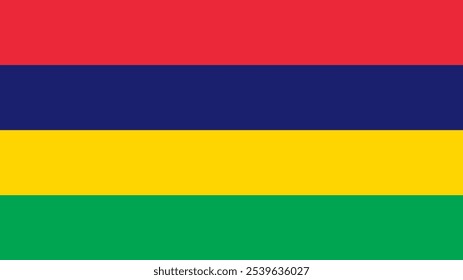 Flag of Mauritius, 16:9 Format, Mauritius Flag, Vector Images