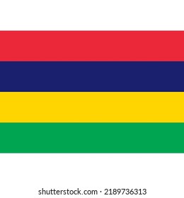 The flag of Mauritius was adopted on Mauritius independence day, March 12, 1968. This flag is a chess flag of red, blue, yellow and green colors.