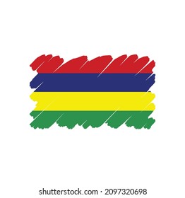 Flag of Mauritius, brush stroke background