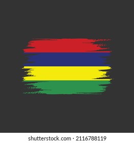 Bandera de Mauricio con estilo de pincel