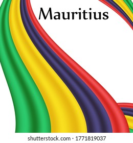 Flag of Mauritius country on white background. Eps.file.