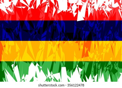 Flag of Mauritius in grunge style. Vector illustration.