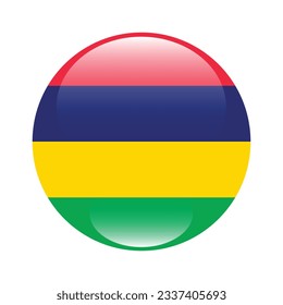 Flag of Mauritius. Flag icon. Standard color. Circle icon flag. 3d illustration. Computer illustration. Digital illustration. Vector illustration.