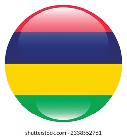 Flag of Mauritius. Flag icon. Standard color. Circle icon flag. 3d illustration. Computer illustration. Digital illustration. Vector illustration.